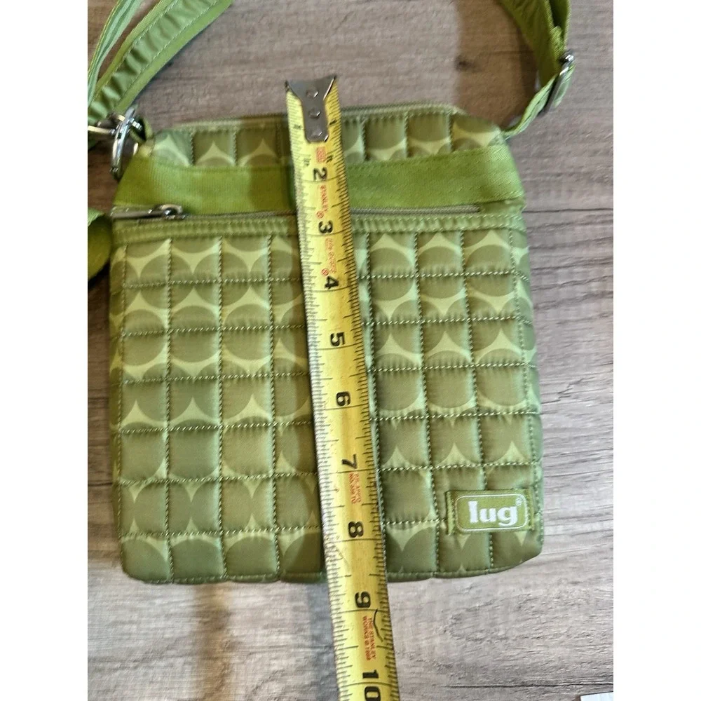 LUG Lime Green Circles 0262-A CROSSBODY‎ ORGANIZER PURSE